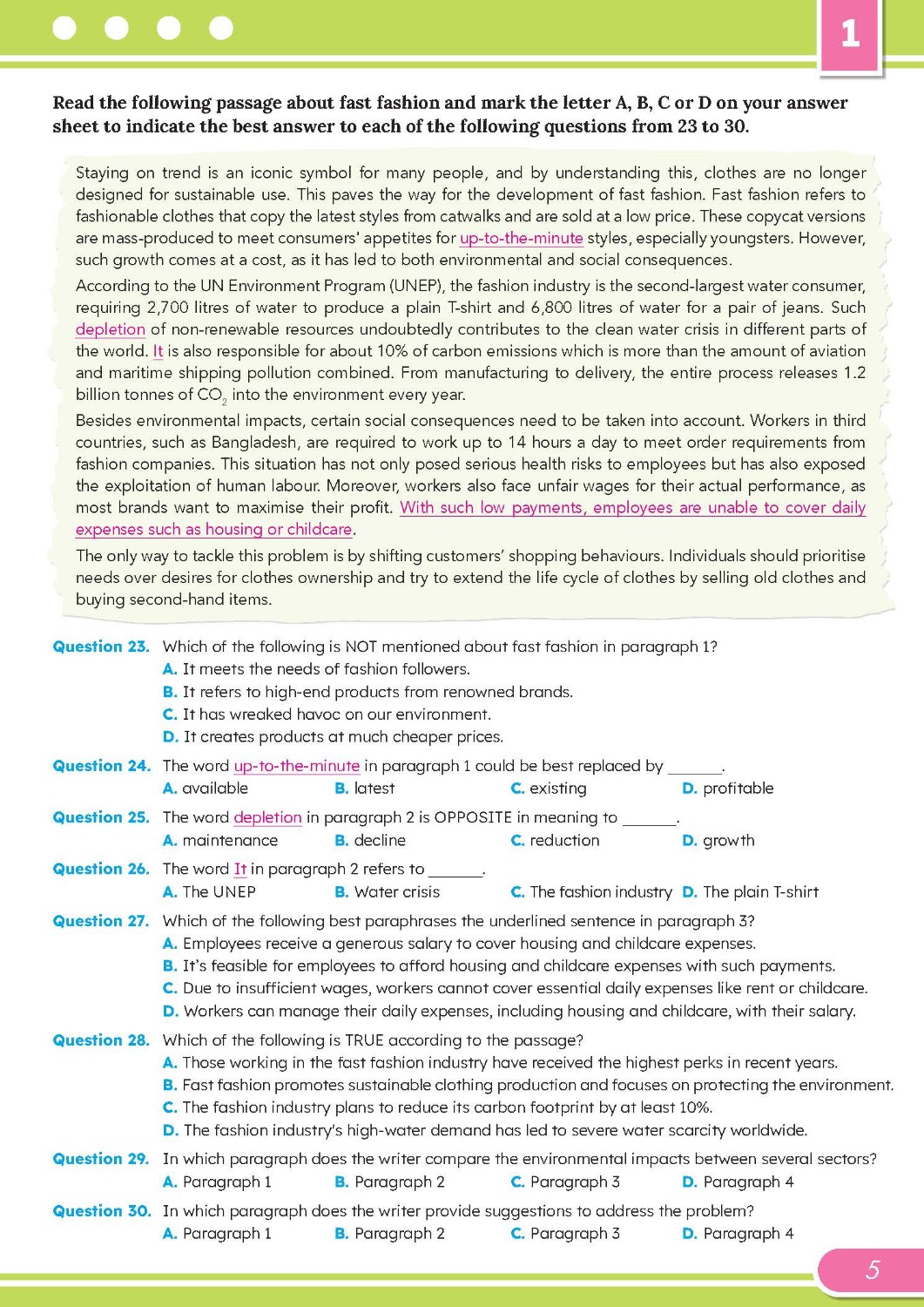 Bộ đề thi thử tốt nghiệp THPT môn Tiếng Anh