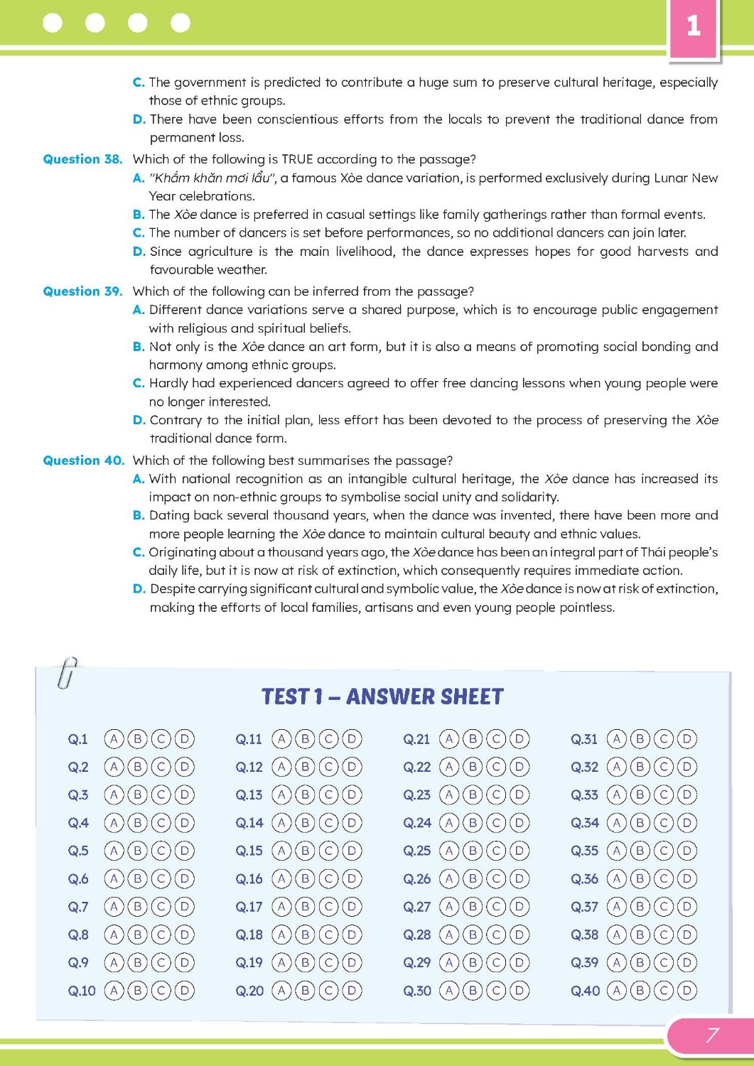 Bộ đề thi thử tốt nghiệp THPT môn Tiếng Anh
