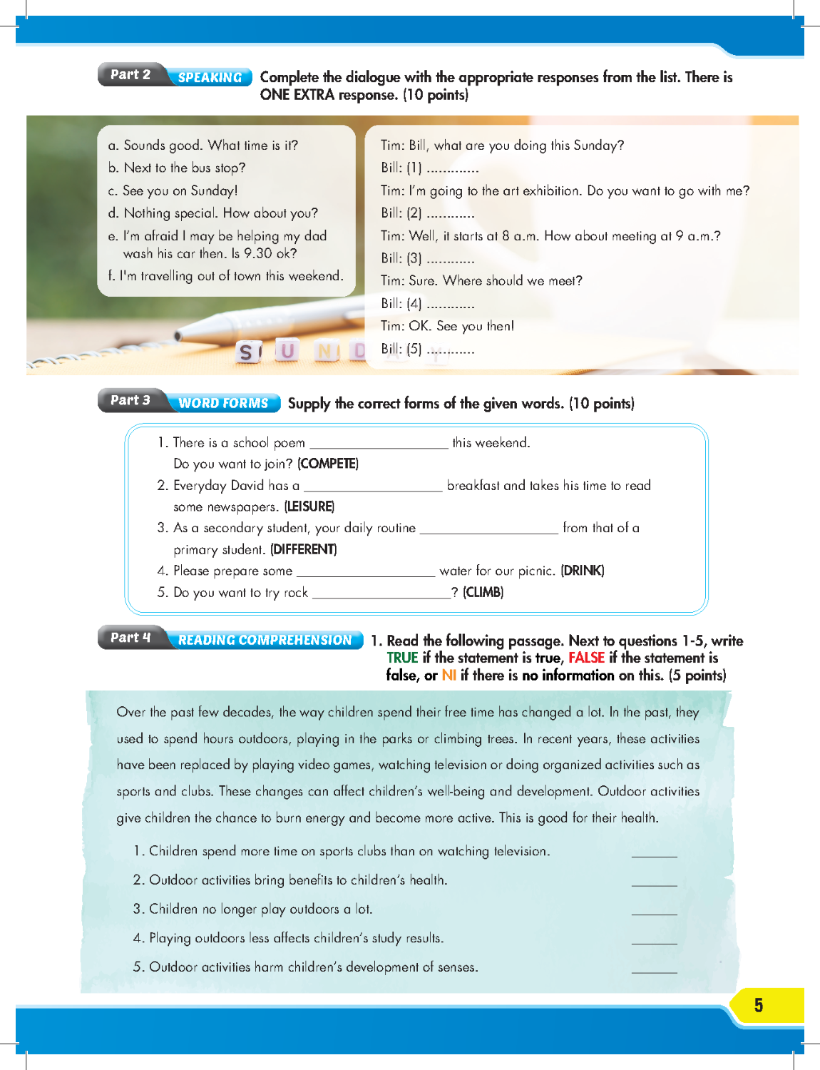 Practice Tests Grade 6-9